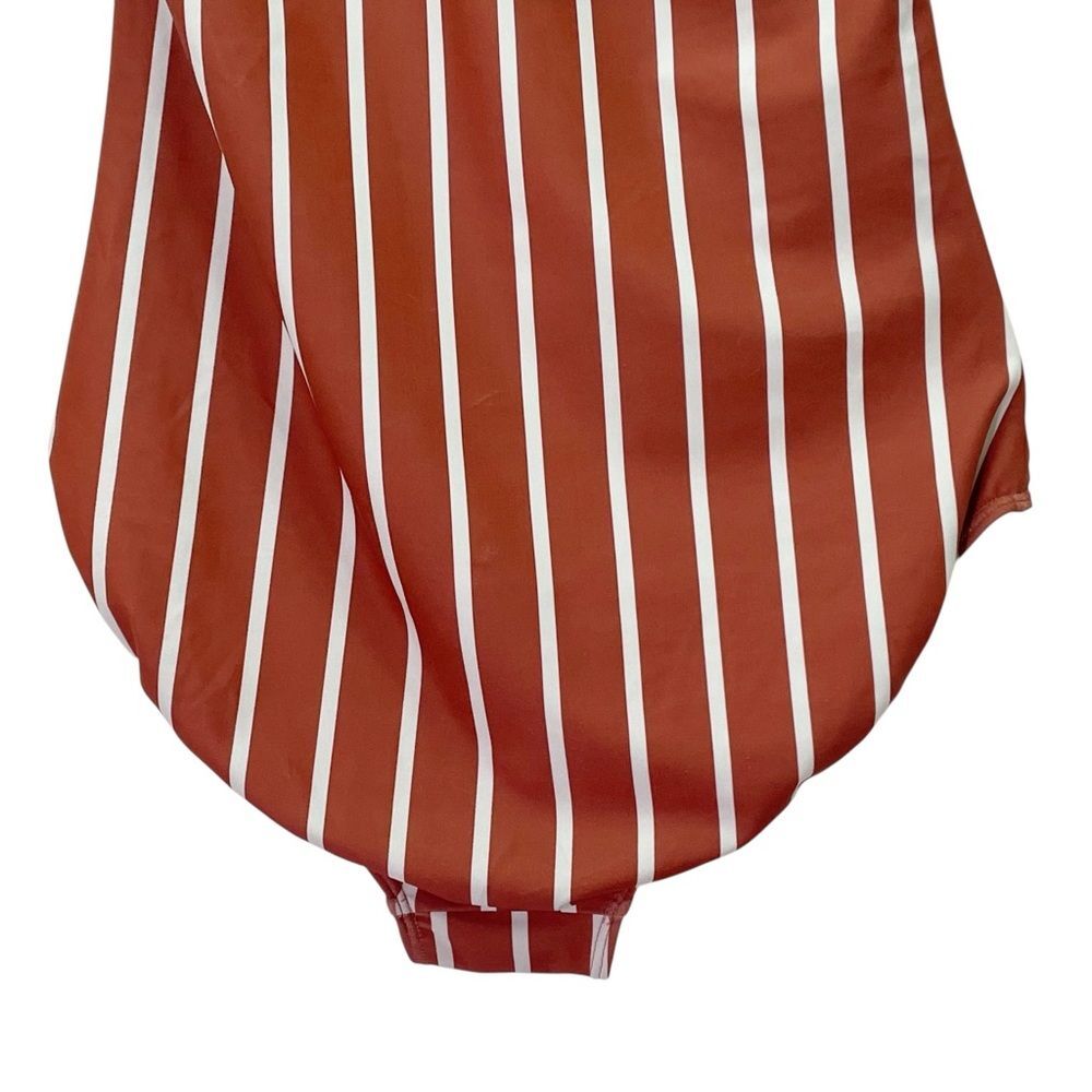 Albion Icon Wave Swimsuit One Shoulder Sydney Stripe Rust One Piece Size Large - Picture 9 of 16